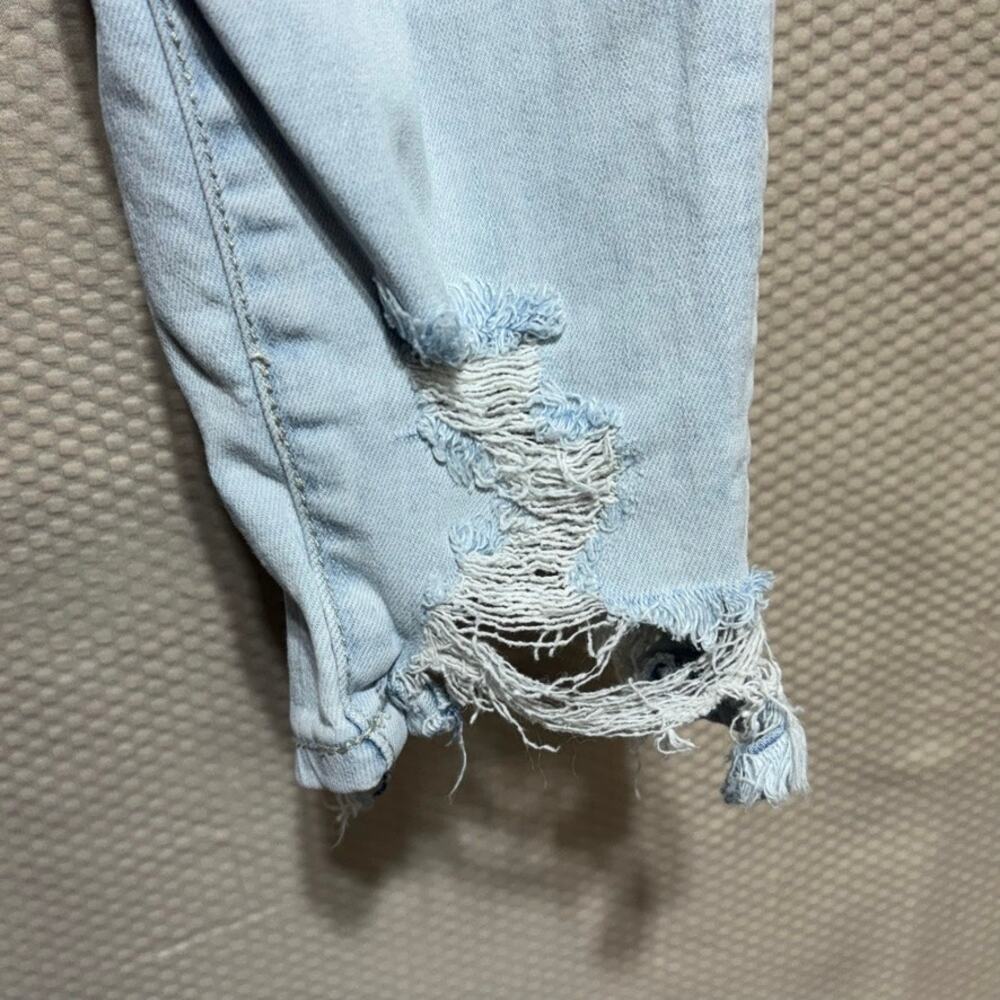 American Eagle Outfitters Heavy Distressed Ripped Light Wash Jeans 14 X-Short - Picture 2 of 11